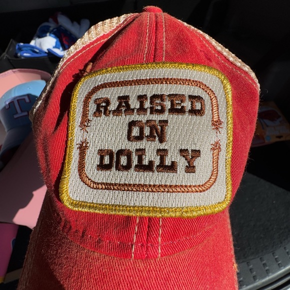 Judith March Red 'Raised on Dolly' Cap - Picture 7 of 7